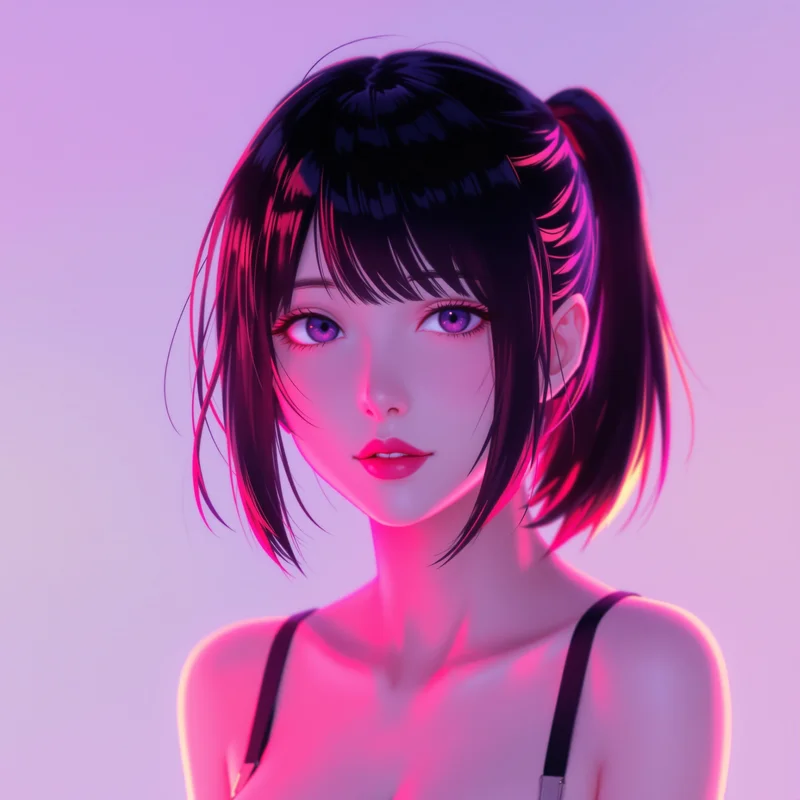 bold Momo PFP image with light energy effects for anime profile display