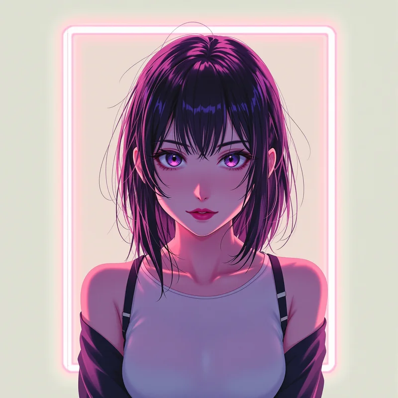 colorful Momo portrait with soft glow accents for Dandadan PFP design