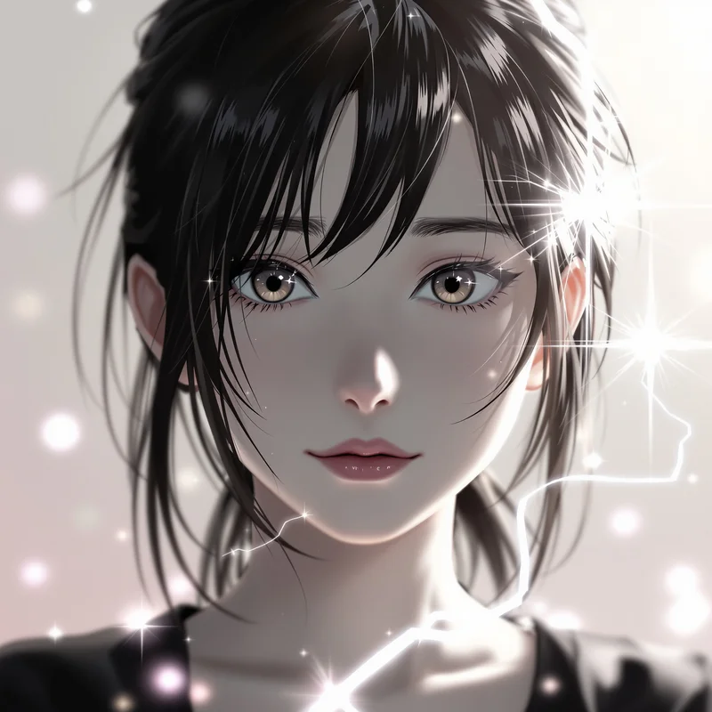 Momo Ayase PFP with minimal background and bold expression