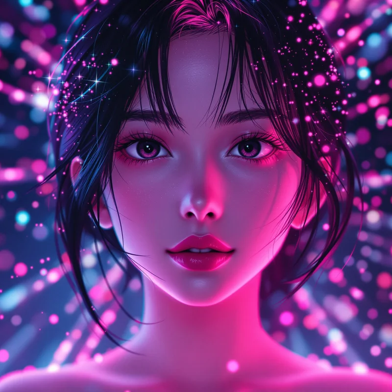 Momo Ayase PFP with minimal background and bold expression