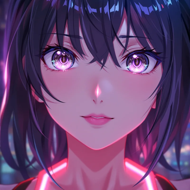 Momo Ayase PFP with attractive anime face and soft glow