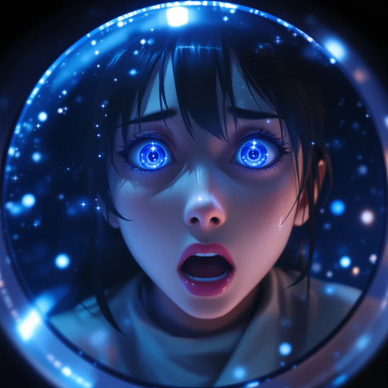 Momo Ayase profile image optimized for icon clarity and glow edges