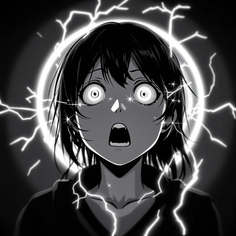Momo Ayase PFP with minimal background and bold expression