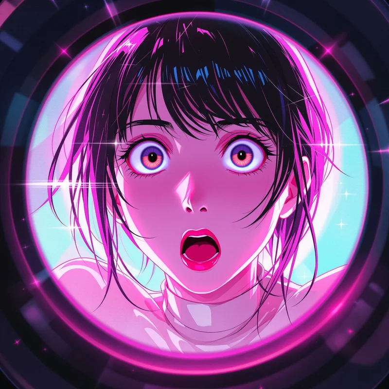 Momo Ayase PFP with high contrast lighting and centered composition