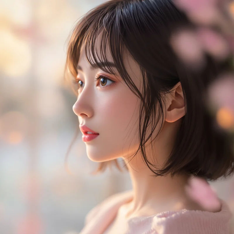 Momo Ayase profile image with soft lighting and emotional tone
