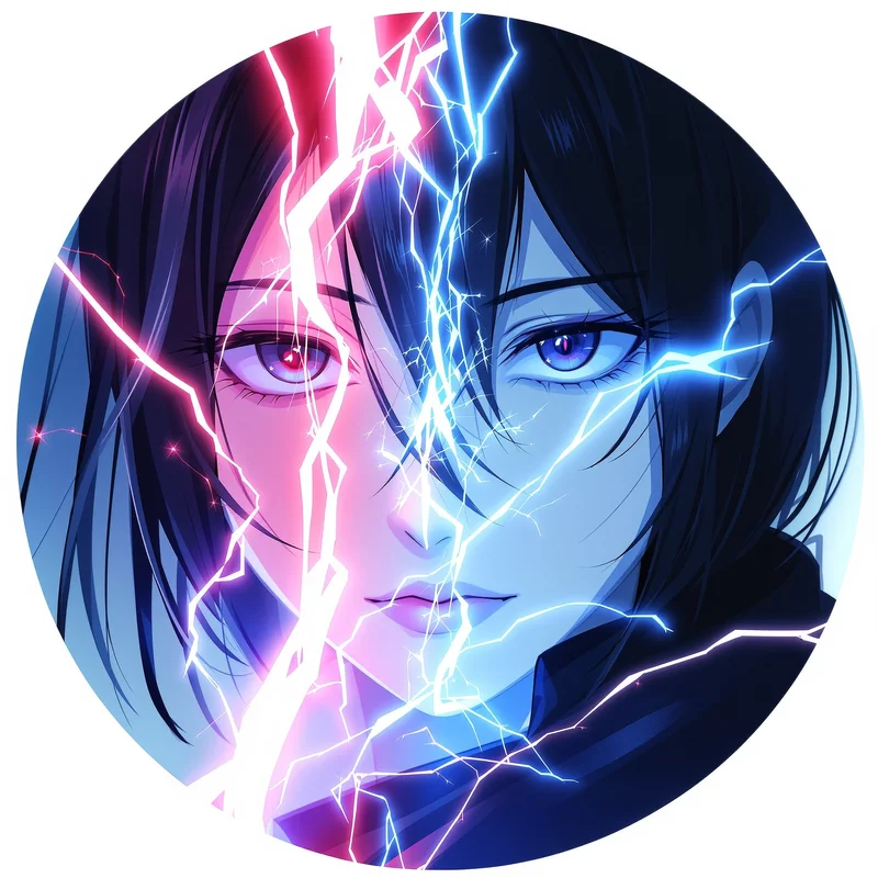 Momo Ayase PFP avatar with neon aura and strong face clarity