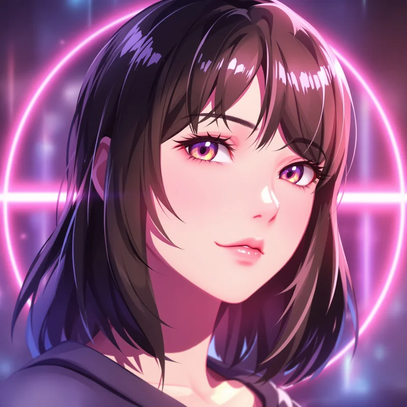 Momo Ayase avatar with expressive eyes and clean composition