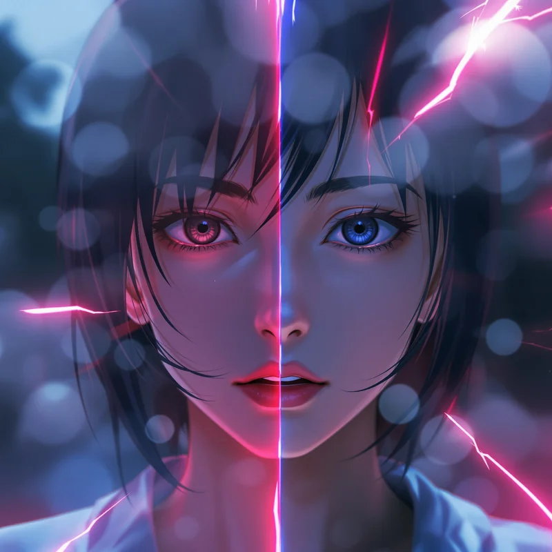 Momo Ayase PFP with pastel contrast and compact face focus