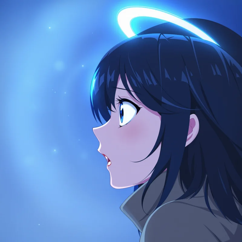 Momo Ayase profile image optimized for icon clarity and glow edges