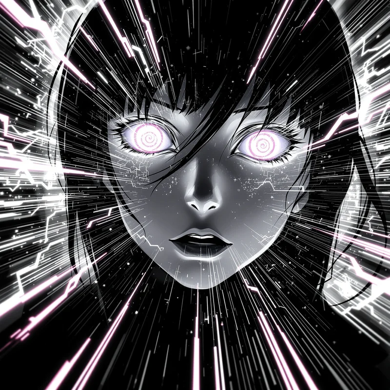 Momo Ayase PFP avatar with neon aura and strong face clarity