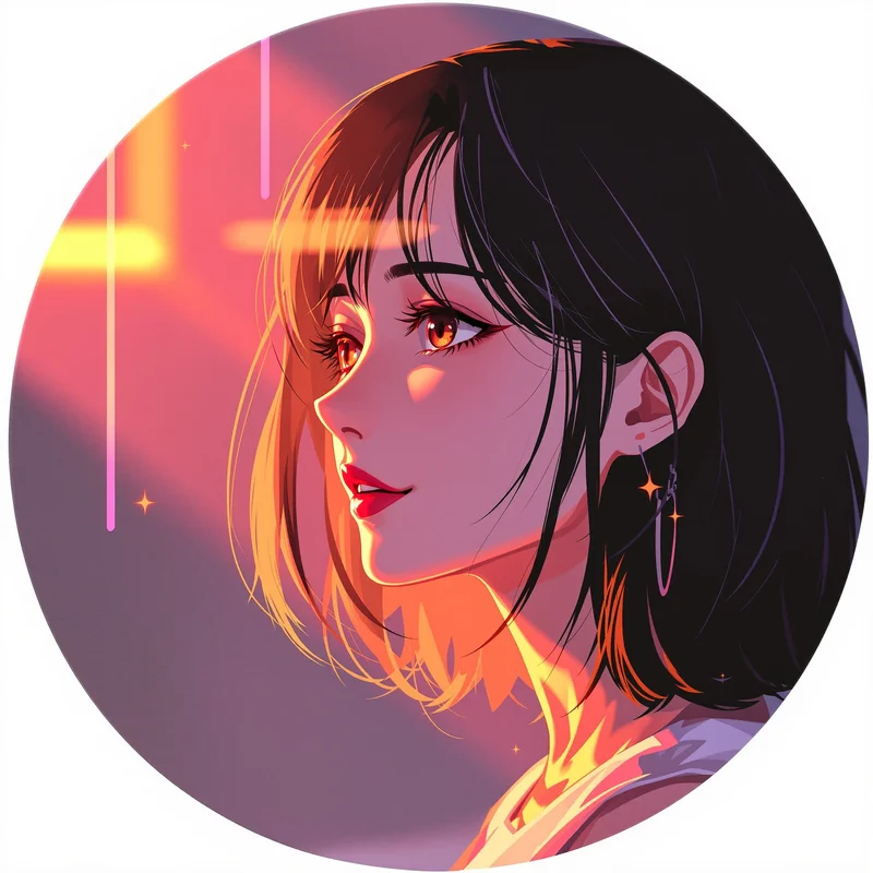 Momo Ayase PFP with attractive anime face and soft glow