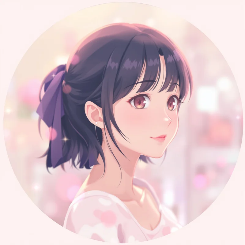 Momo Ayase PFP with attractive anime face and soft glow
