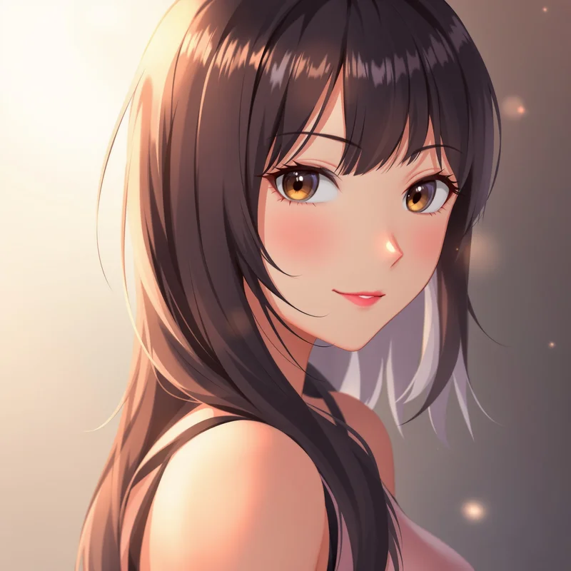 Momo Ayase PFP with attractive anime face and soft glow