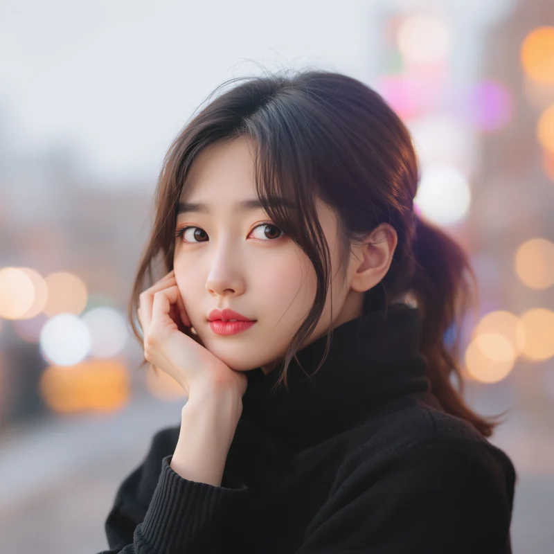 Momo Ayase PFP with attractive anime face and soft glow
