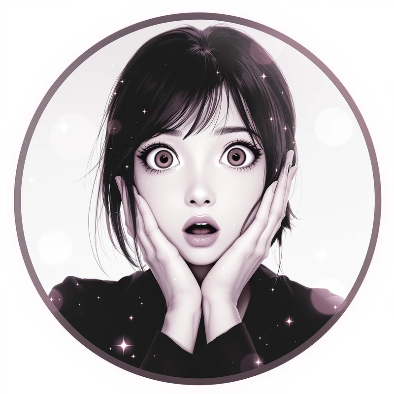 Momo Ayase avatar with particle aura and centered headshot