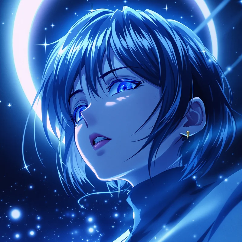 Momo Ayase avatar with rim light and strong thumbnail visibility