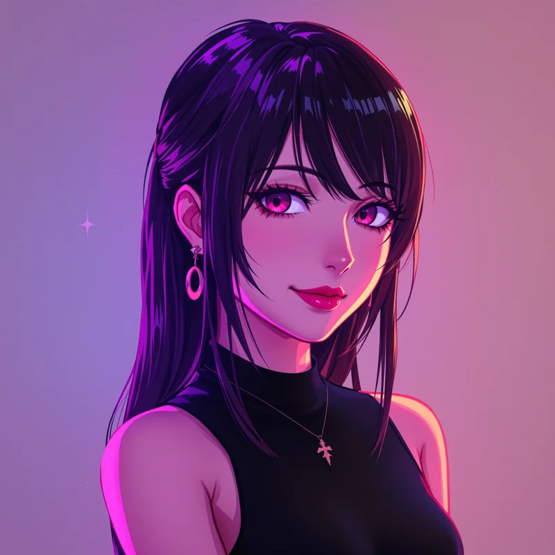 Momo Ayase anime avatar with light energy effects for aesthetic profile icon