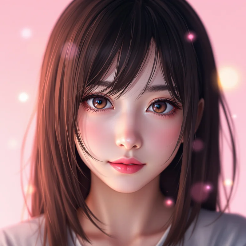 centered Momo PFP portrait with bright pastel tones for profile picture use