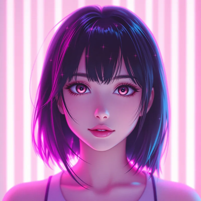 Dandadan Momo profile picture with light energy effects for aesthetic profile icon