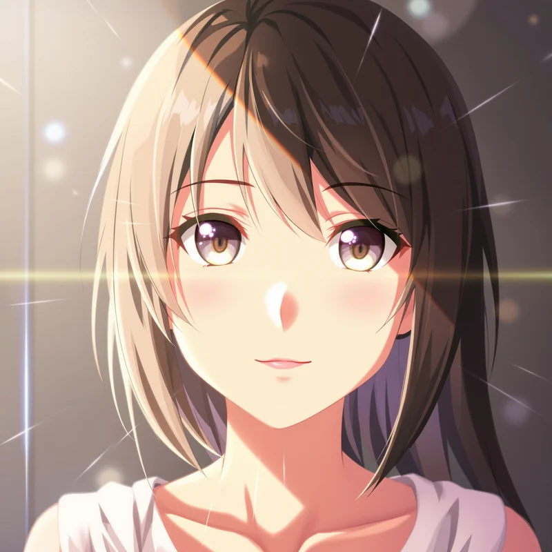 Momo Ayase anime avatar with soft glow accents for digital profile identity