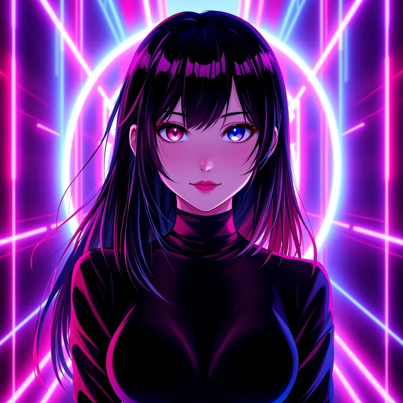 vibrant Momo avatar image with neon glow lighting for digital profile identity