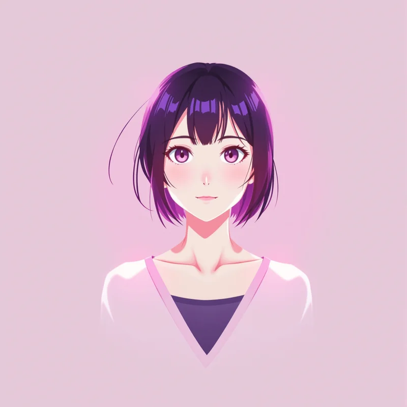 psychic Momo anime portrait with bright pastel tones for online avatar styling