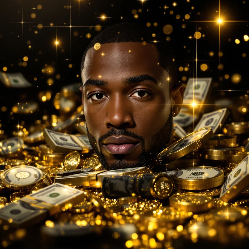 money PFP portrait with shiny highlights for digital identity