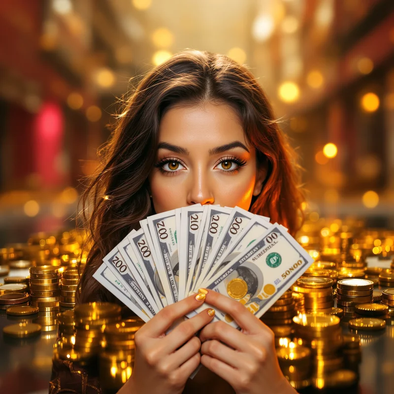 money style avatar with neon cash glow for messaging profile icon