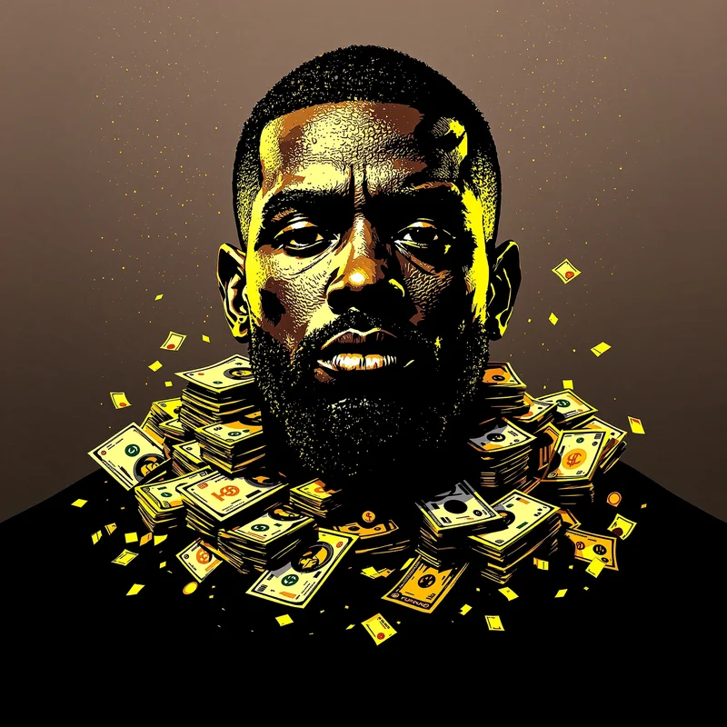 luxury portrait PFP with dollar bills for profile picture use