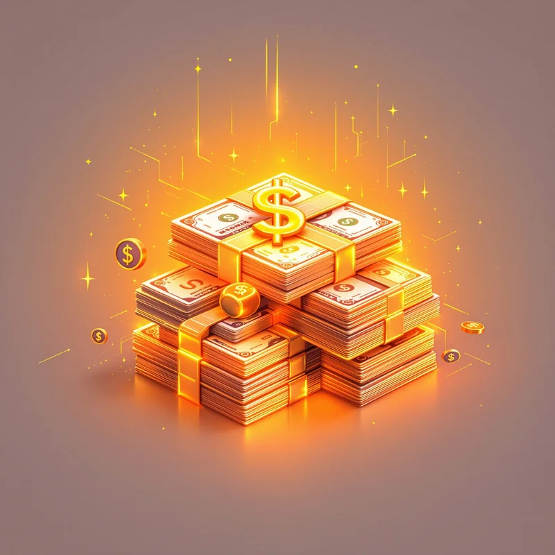 wealth profile picture with neon cash glow for profile picture use