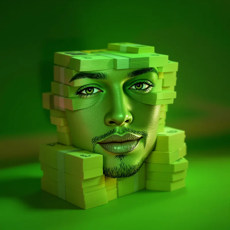 cash avatar image with shiny highlights for social media avatar