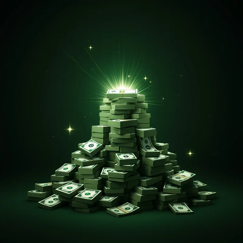 luxury portrait PFP with dollar bills for messaging profile icon