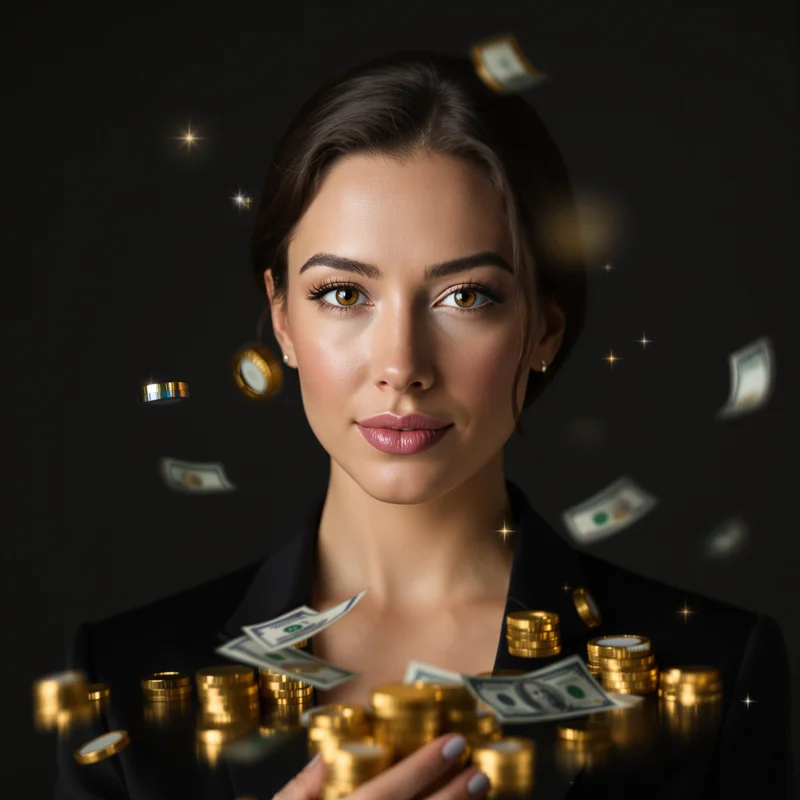 money style avatar with dollar bills for messaging profile icon