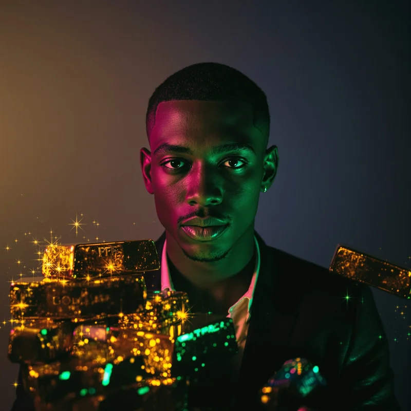 cash avatar image with luxury elements for profile picture use