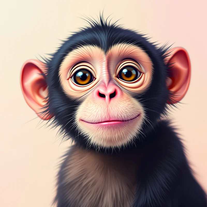 centered monkey PFP portrait with soft glow lighting for aesthetic profile icon