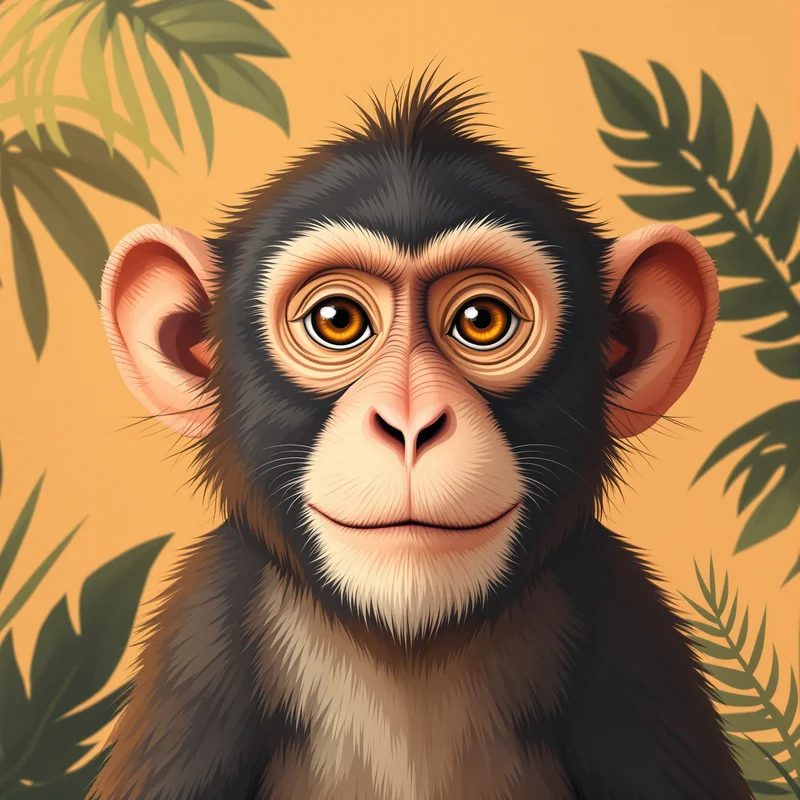 fun monkey PFP avatar with warm sunlight lighting for aesthetic profile icon