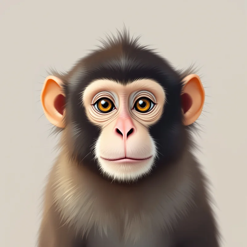 adorable monkey PFP portrait with colorful aesthetic lighting for profile picture use