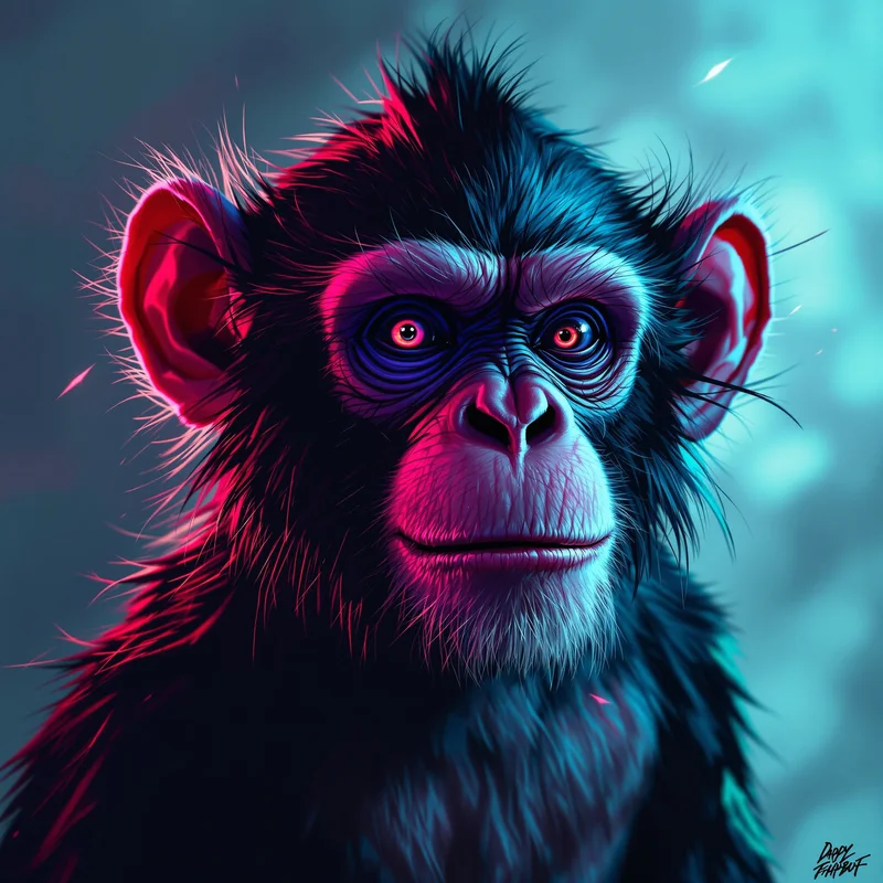 chaotic internet monkey pfp with meme overload