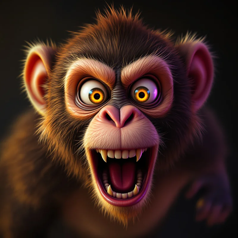 chaotic monkey pfp with screaming meme energy