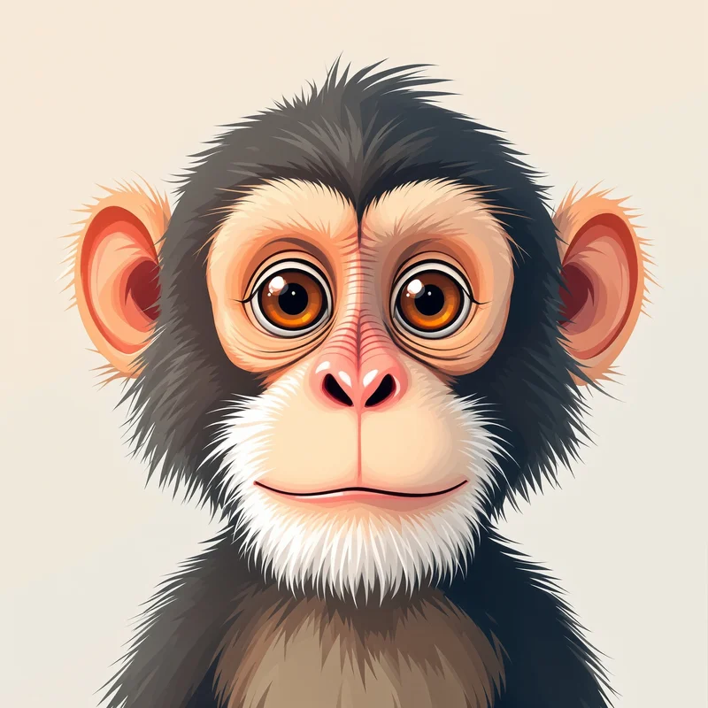 playful monkey PFP image with pastel gradient background for creative profile display