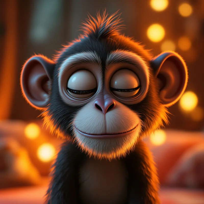 cozy monkey pfp with warm emotional comfort