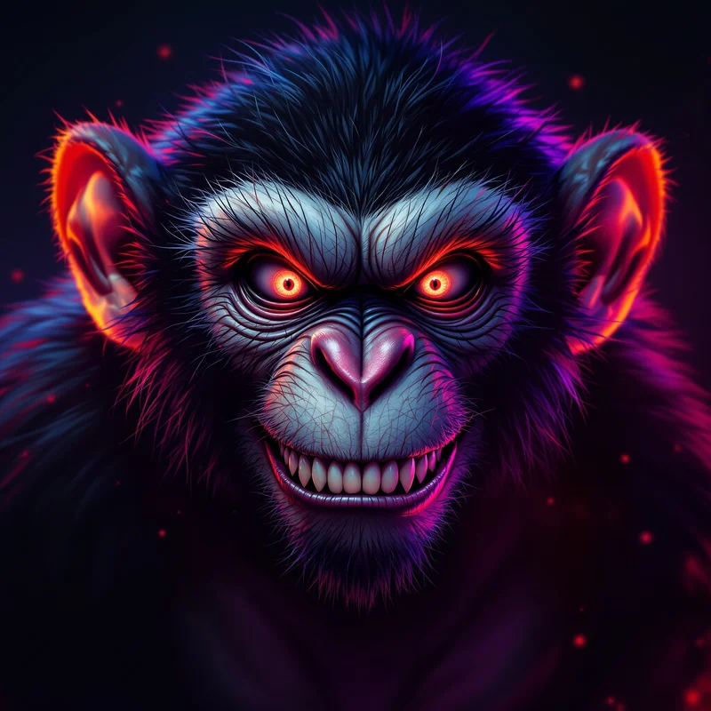 cursed smile monkey pfp with troll meme energy