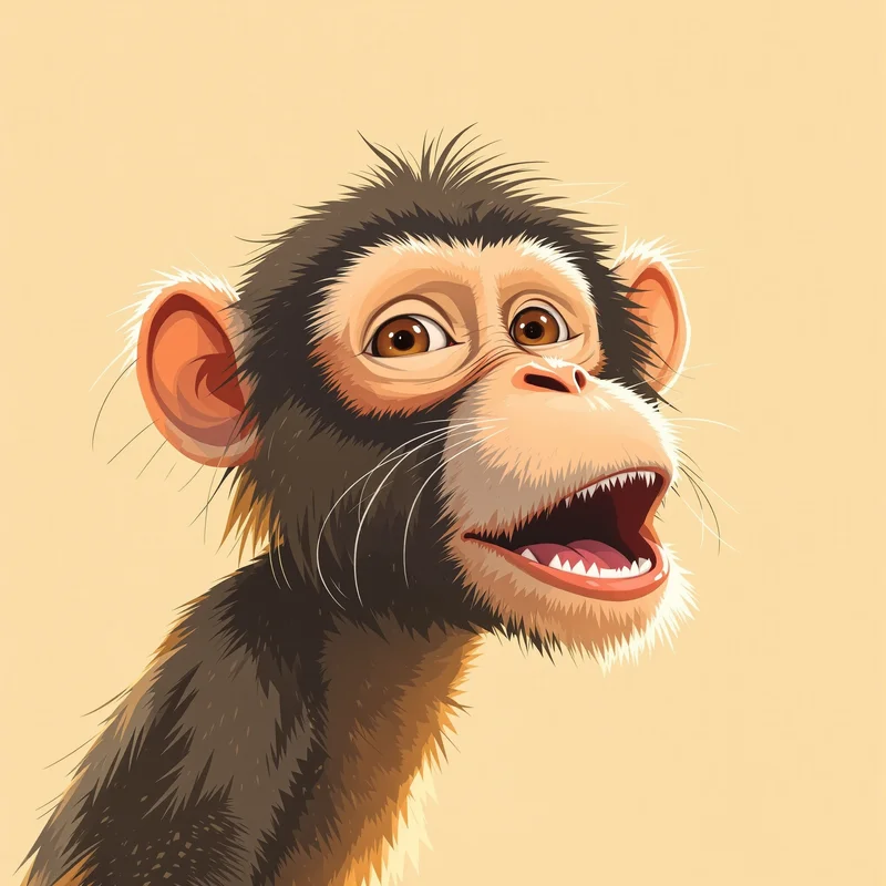monkey PFP portrait with bright cheerful colors for social media avatar