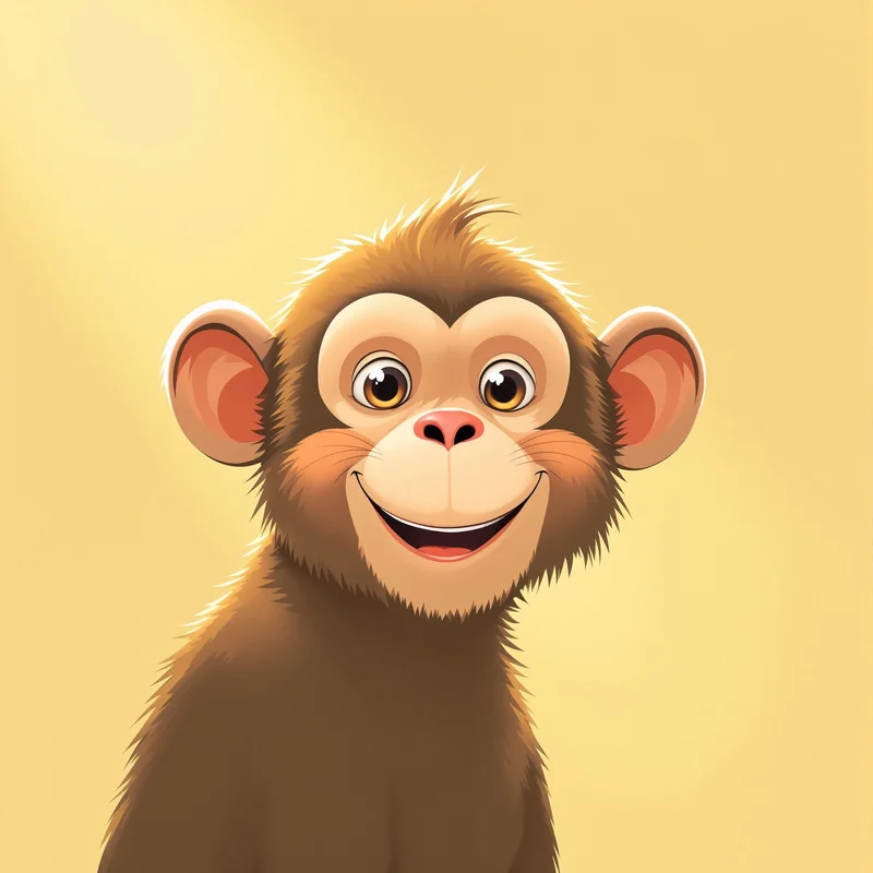 cute monkey PFP avatar with minimal clean background for messaging profile icons