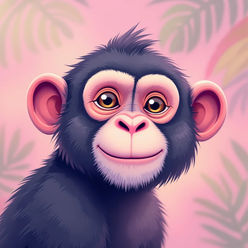fun monkey PFP avatar with colorful aesthetic lighting for messaging profile icons