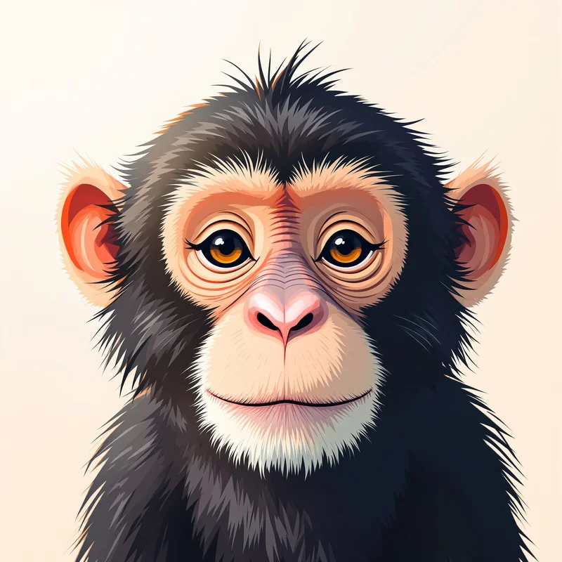 cute monkey PFP avatar with colorful aesthetic lighting for profile picture use