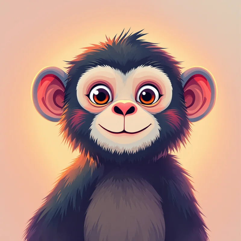 adorable monkey PFP portrait with jungle soft background for digital profile picture