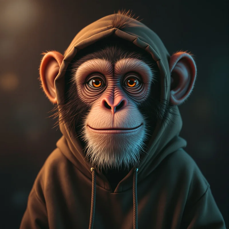 hoodie monkey pfp with cozy gamer atmosphere