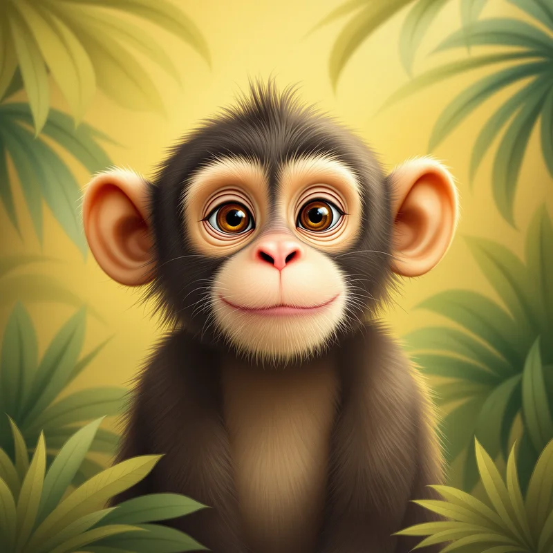 happy monkey PFP avatar with minimal clean background for messaging profile icons