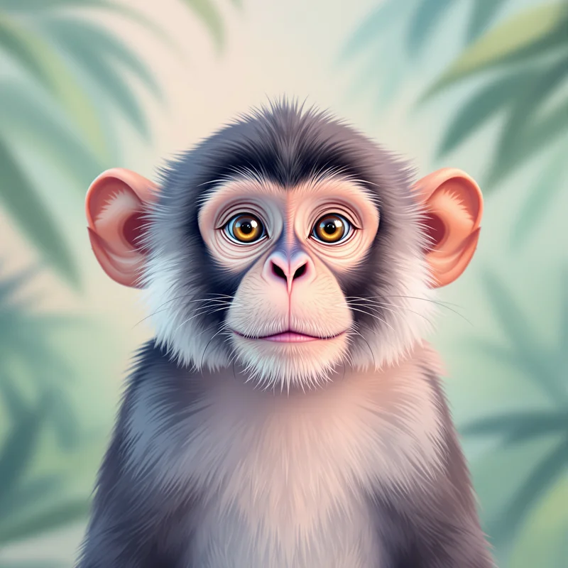 adorable monkey PFP portrait with bright cheerful colors for creative profile display